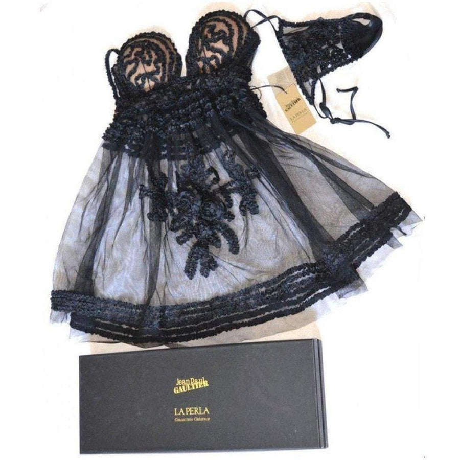 Jean Paul Gaultier-La Perla by Black Rubans Babydoll Set - Runway Catalog