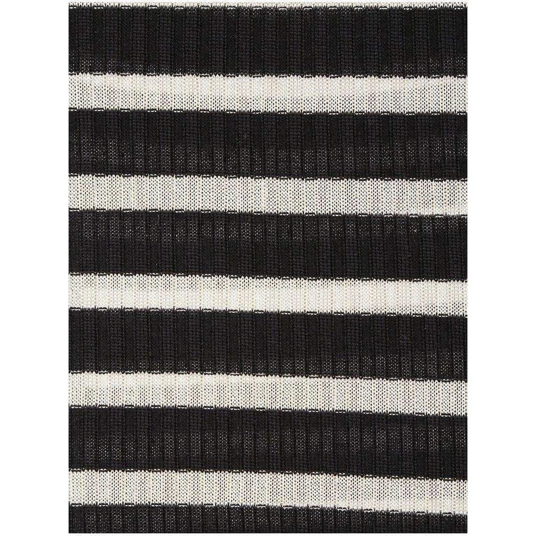 Mixed Wool Striped Optical Illusion Dress