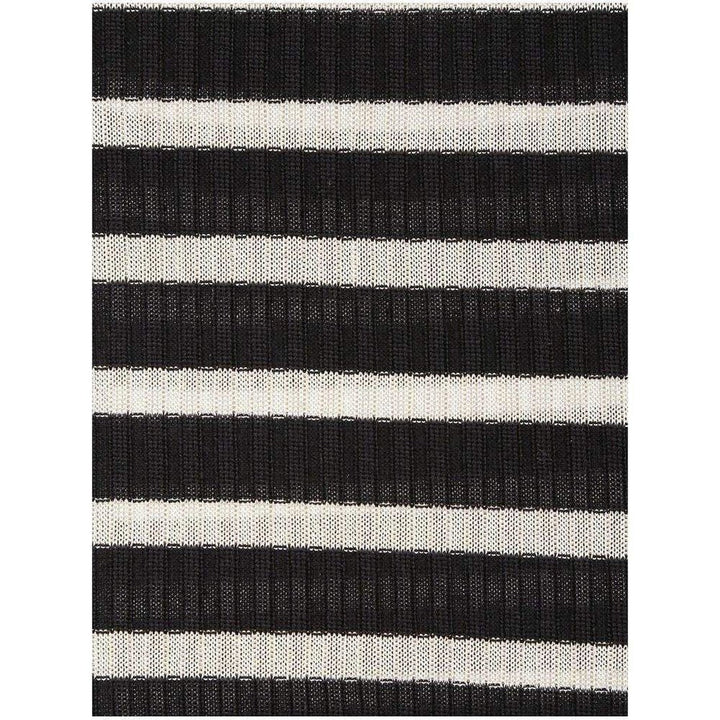 Mixed Wool Striped Optical Illusion Dress