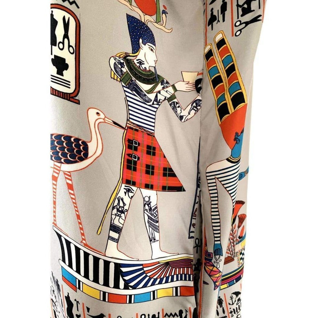 Oversized Egyptian Print Silk dress