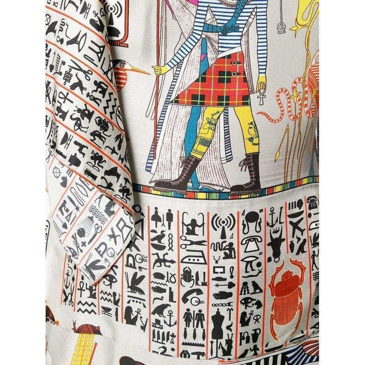 Oversized Egyptian Print Silk dress