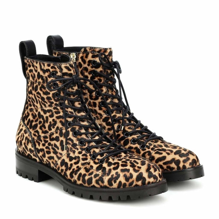 Cruz Flat Calf-Hair Ankle Boots