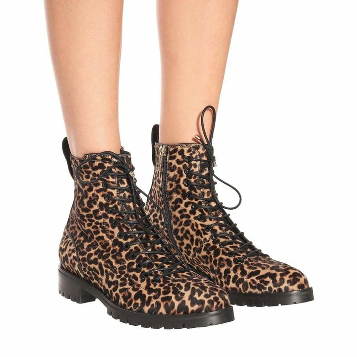 Cruz Flat Calf-Hair Ankle Boots