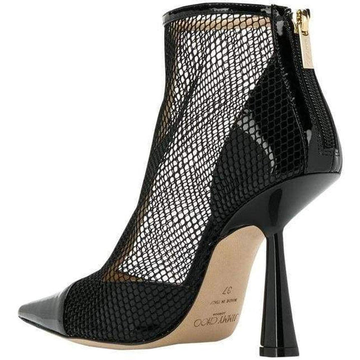 Kix 100 Fishnet and Patent-Leather Ankle Boots