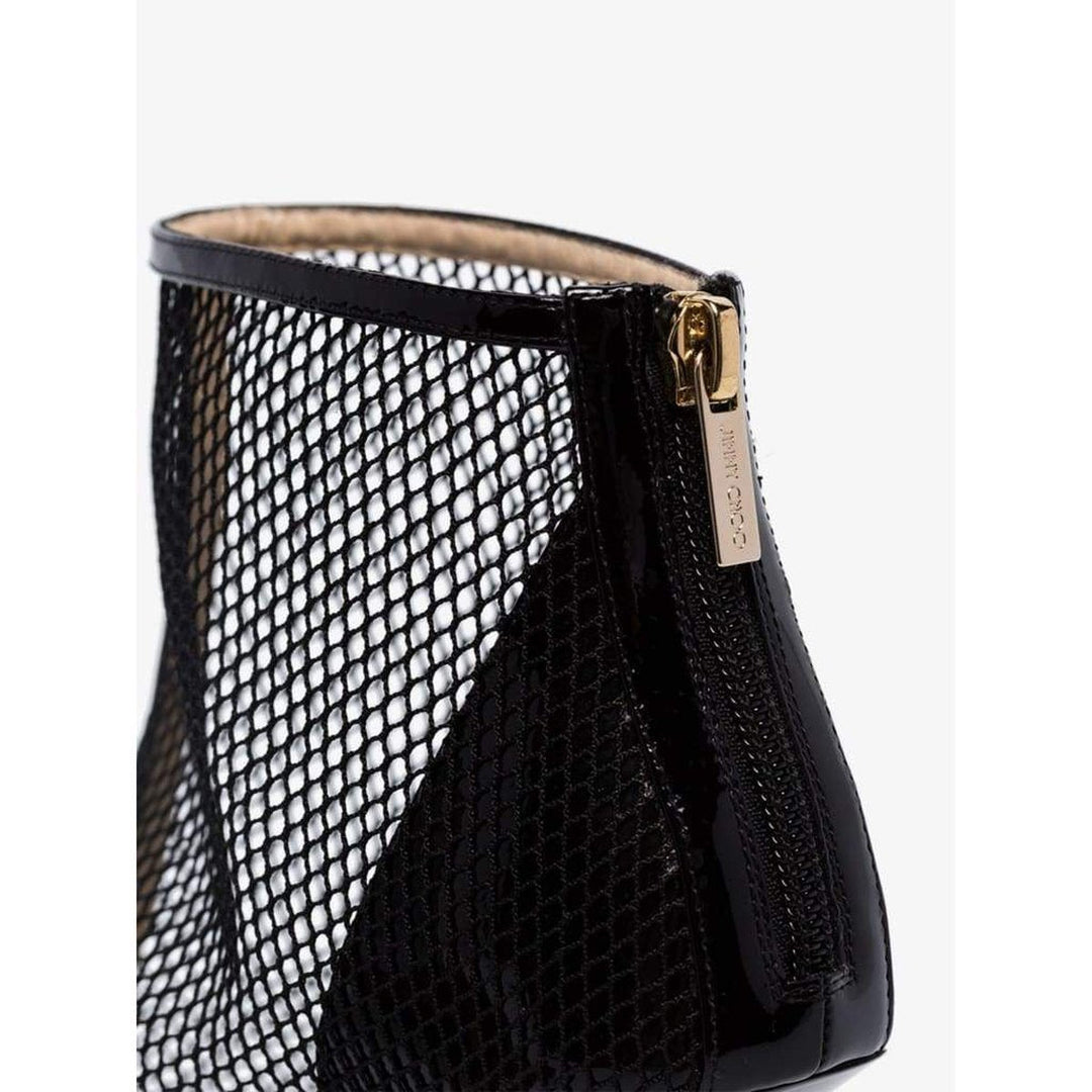 Kix 100 Fishnet and Patent-Leather Ankle Boots