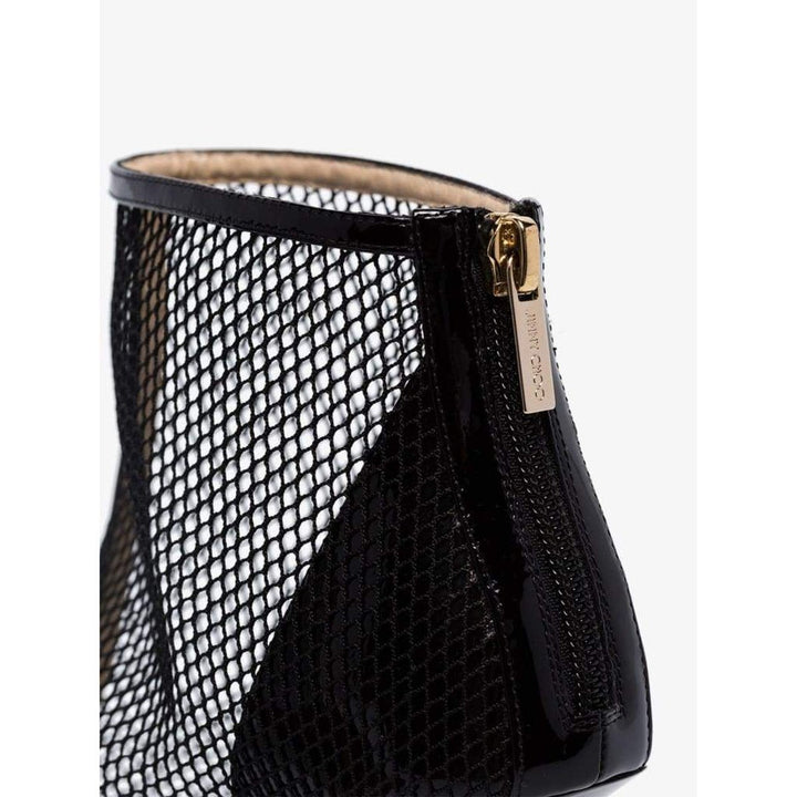 Kix 100 Fishnet and Patent-Leather Ankle Boots