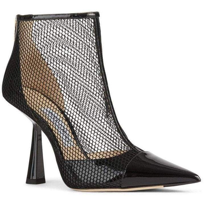 Jimmy Choo-Kix 100 Fishnet and Patent-Leather Ankle Boots - Runway Catalog