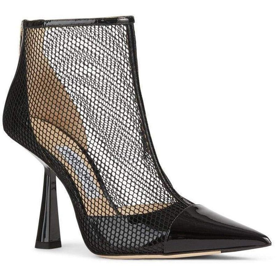 Jimmy Choo-Kix 100 Fishnet and Patent-Leather Ankle Boots - Runway Catalog