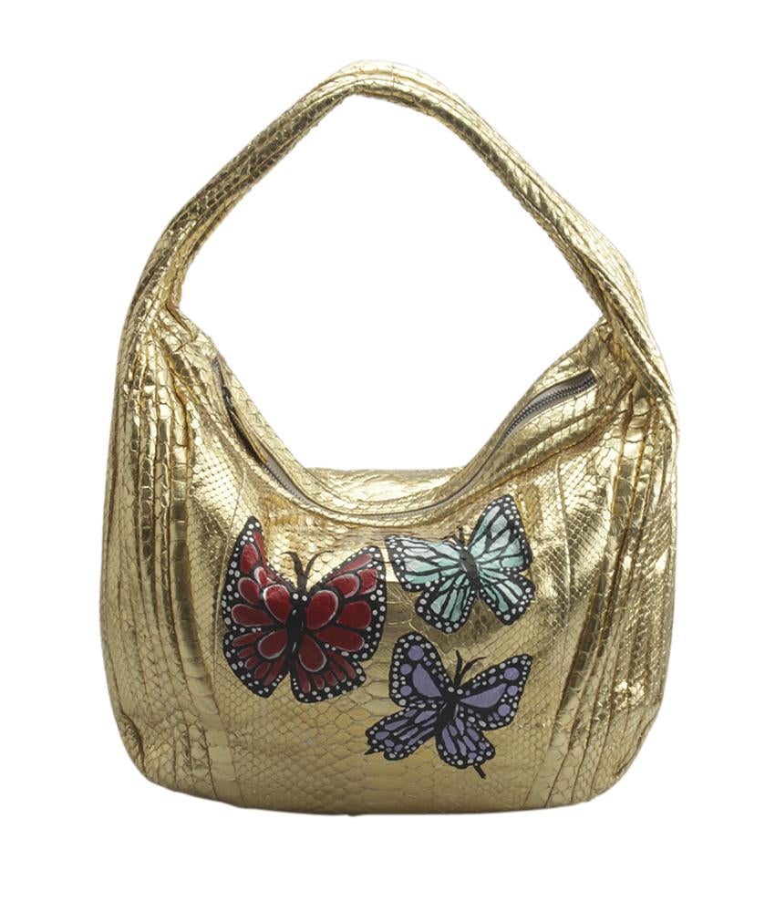 Jocasi Gold Snakeskin Hobo