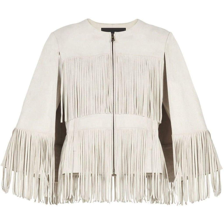 Jonah Faux-Suede Fringe Cape QVV4I202-2J6-Apparel & Accessories > Clothing > Outerwear > Coats & Jackets-BCBGMAXAZRIA-L-Runway Catalog