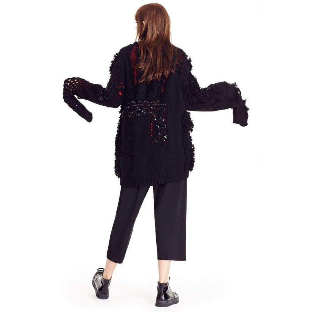 Koché Embellished Open Knit Wool Blend Sweater