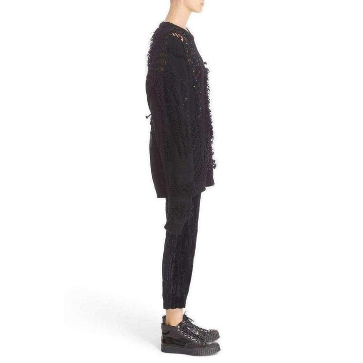 Koché Embellished Open Knit Wool Blend Sweater