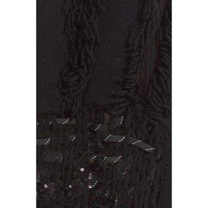 Koché Embellished Open Knit Wool Blend Sweater