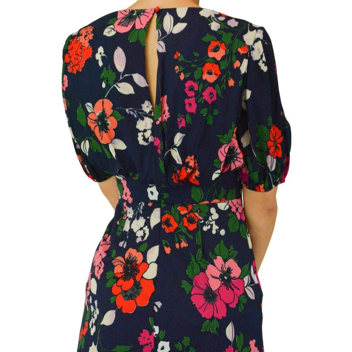 Floral Printed Georgette V-Neck Gown