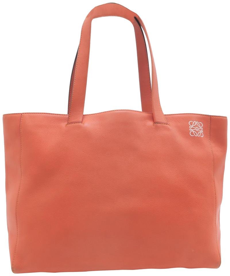 Loewe Shopping Leather Orange Calfskin Tote