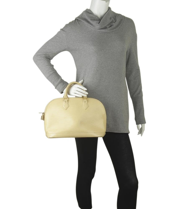 L*V M4030J Alma Cream Epi Leather Satchel