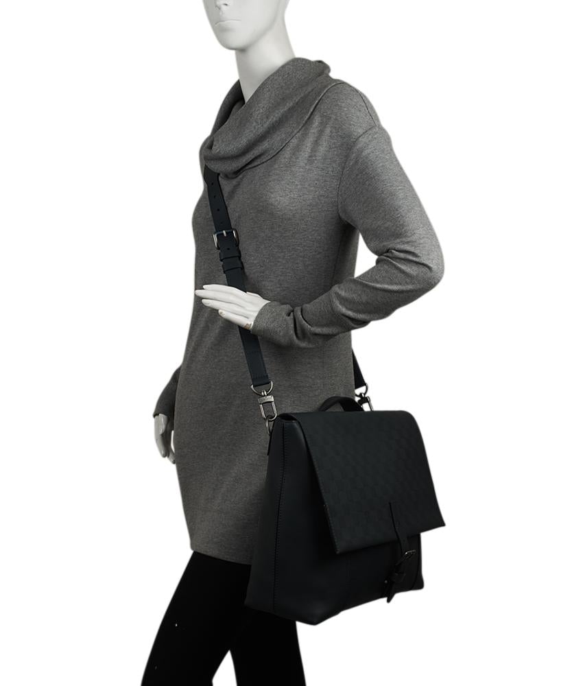 L*V N41483 Loft Cosmos Blue Infini Leather Business Bag