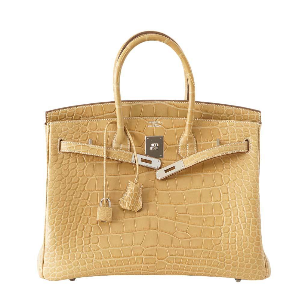 Hermès Birkin 35 Alligator Mais Bag
