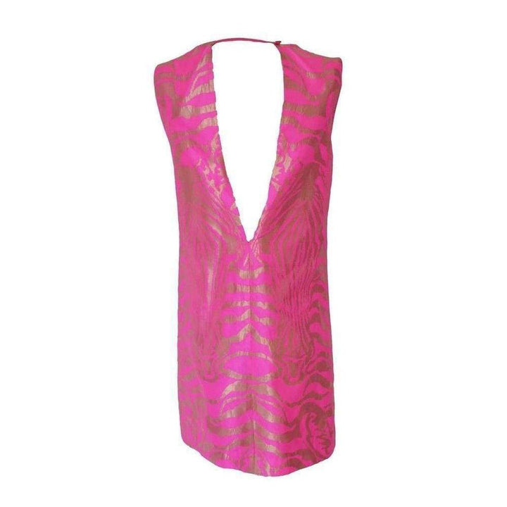 Gold Tiger Print Open Back Dress