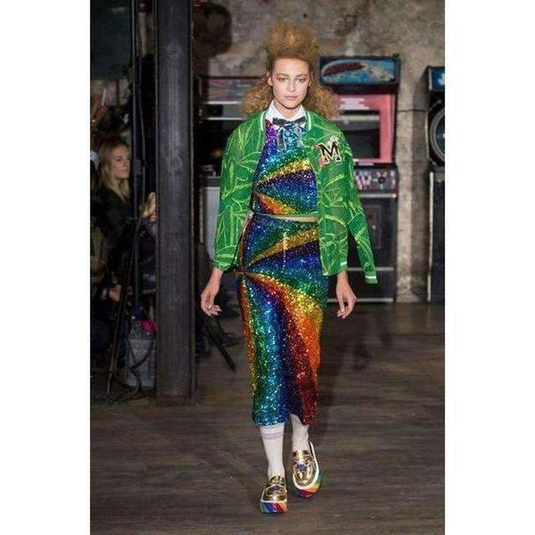 Rainbow colours sequins cocktail dress