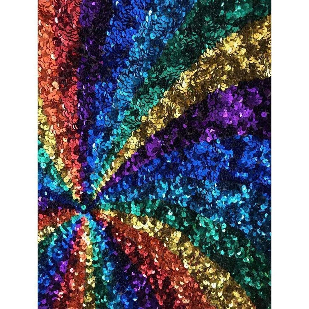 Rainbow colours sequins cocktail dress