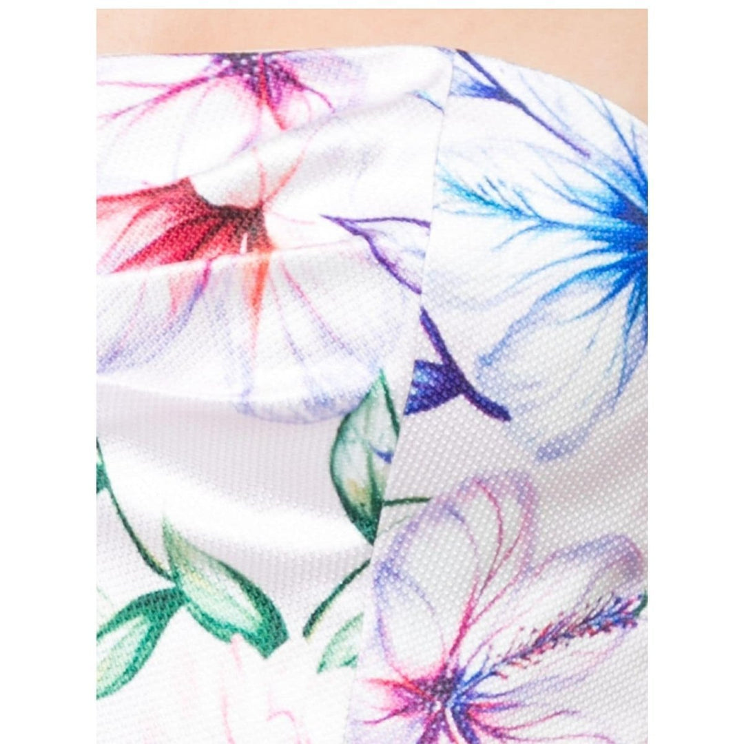 Strapless Printed Mikado Corseted Gown