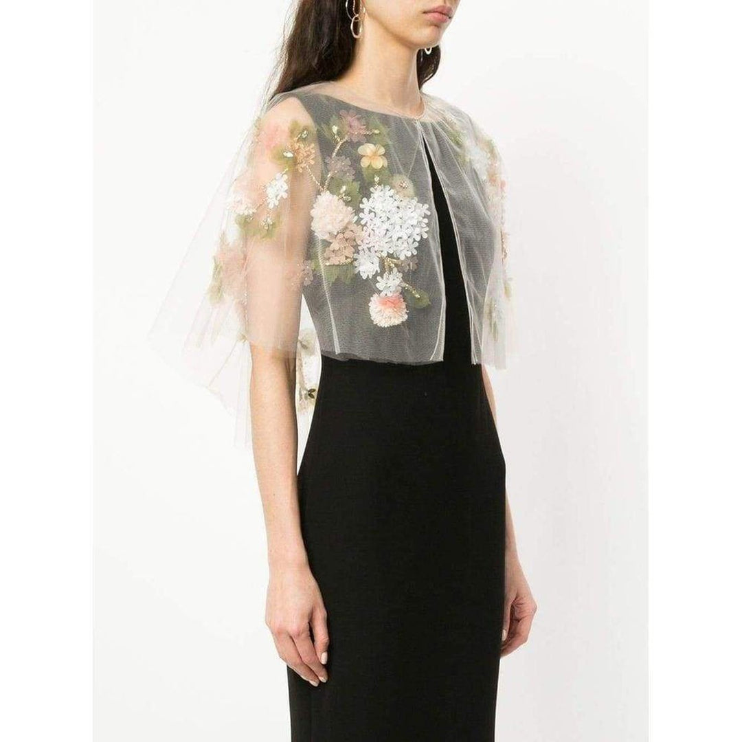 Tulle Capelet with 3d Flowers