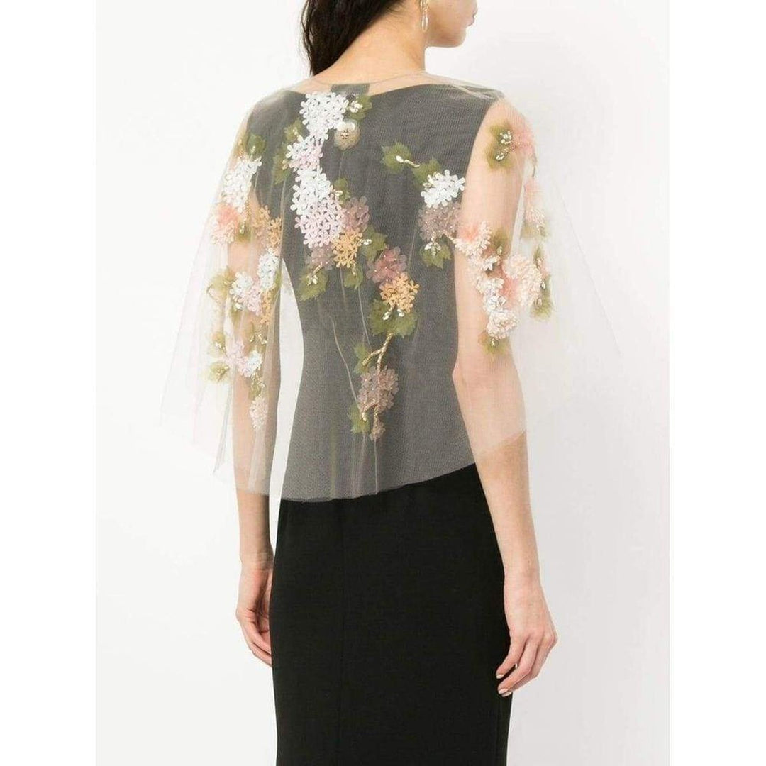 Tulle Capelet with 3d Flowers