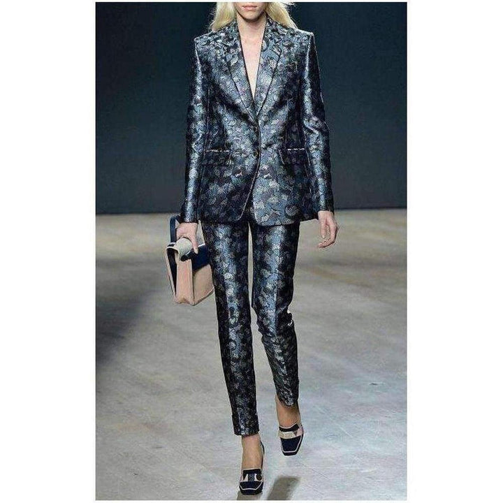 Dark Lame Cookie Cutter Silk Blend Blazer