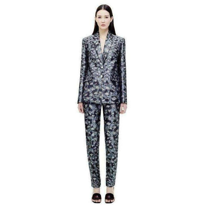 Dark Lame Cookie Cutter Silk Blend Blazer