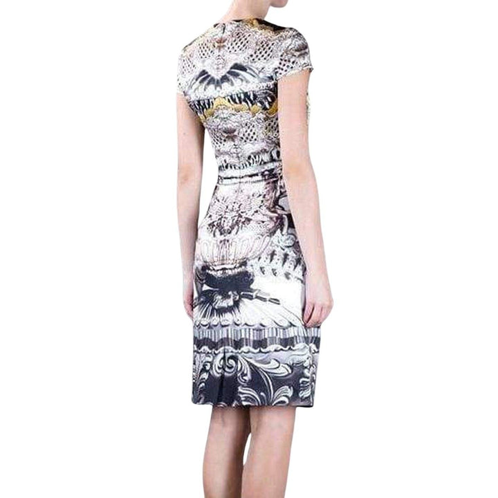 Ebony Scroll Print Silk Dress