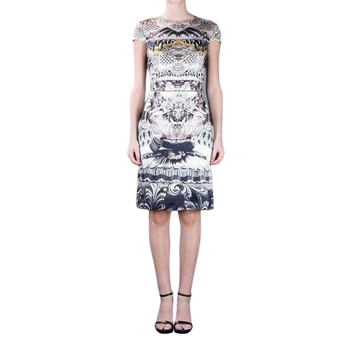 Ebony Scroll Print Silk Dress