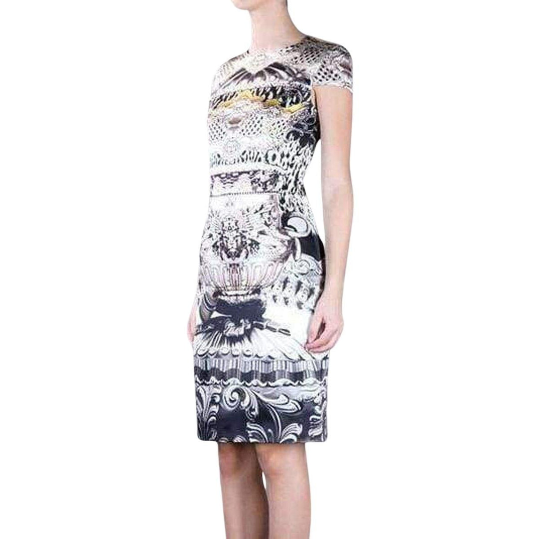 Ebony Scroll Print Silk Dress