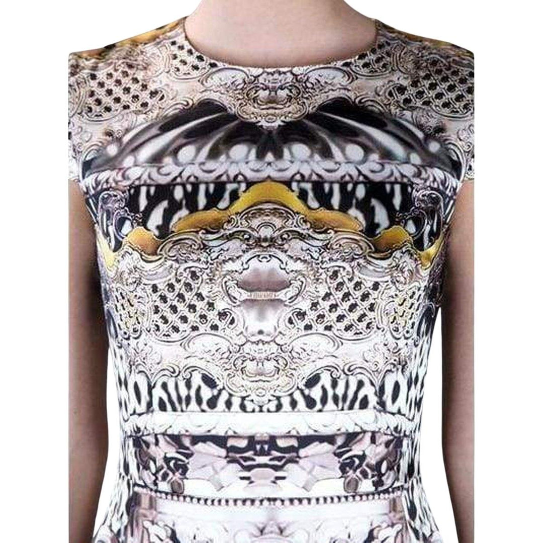 Ebony Scroll Print Silk Dress