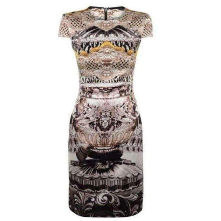Mary Katrantzou-Ebony Scroll Print Silk Dress - Runway Catalog