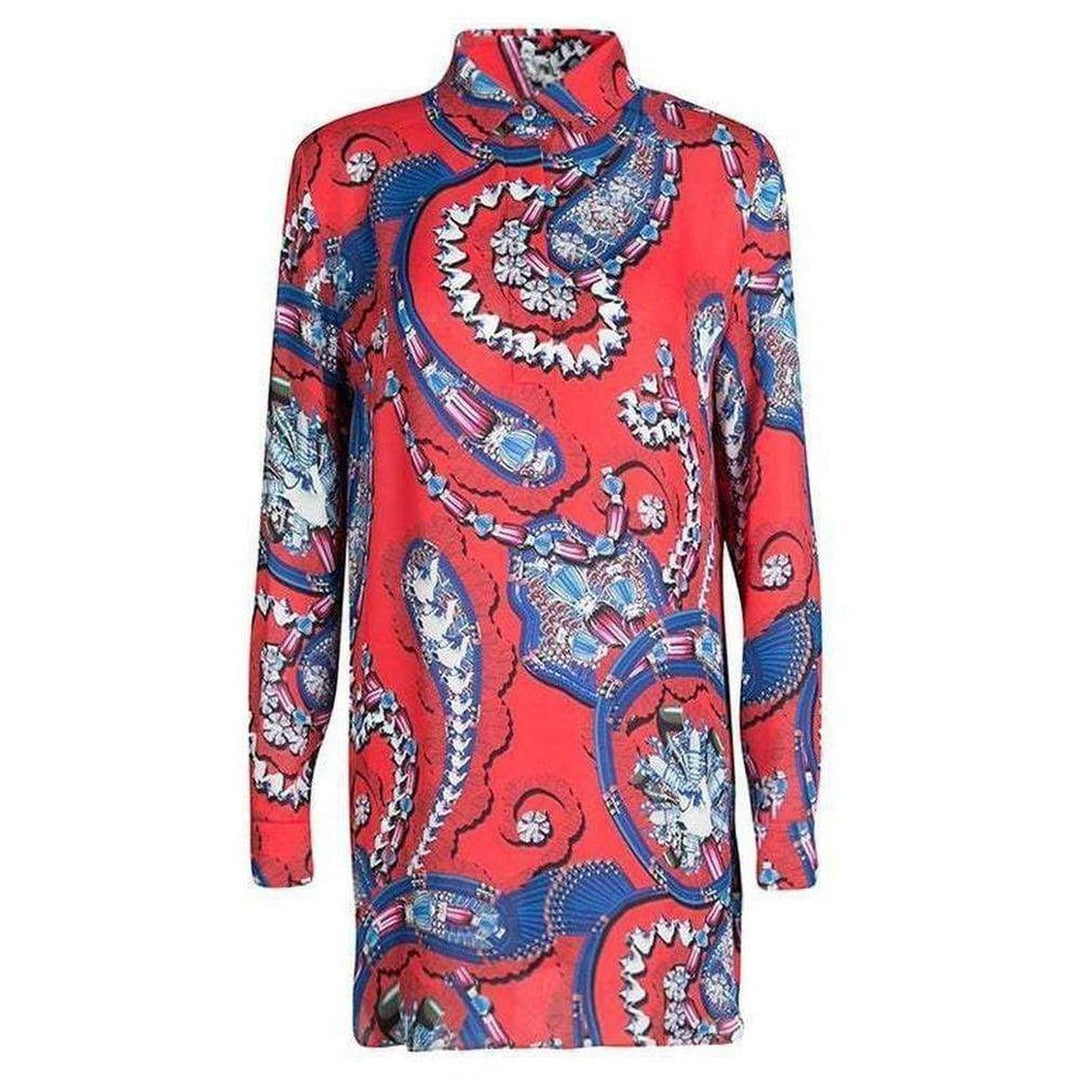Jewel Print Silk Croft Shirt Dress