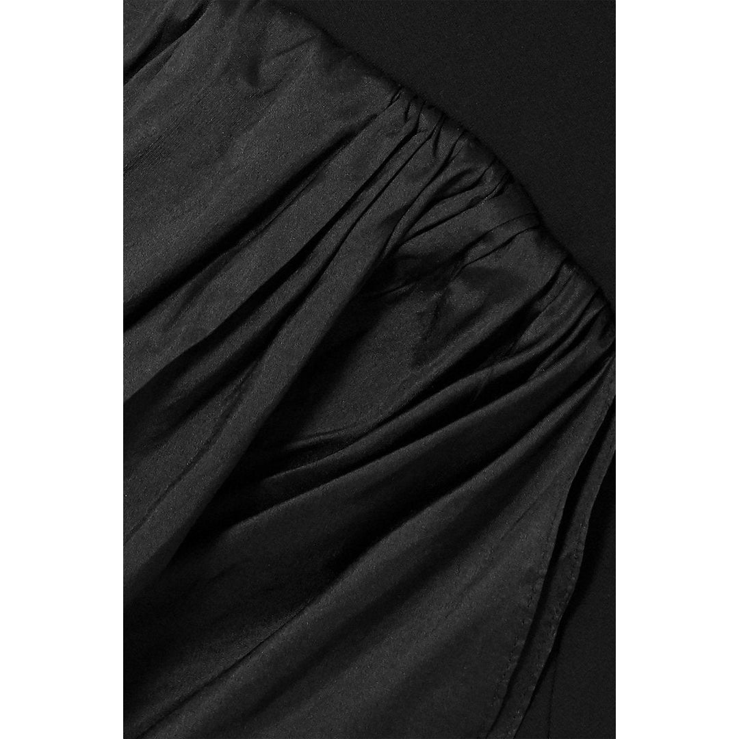 Attentive Ruffle Crepe Midi Dress
