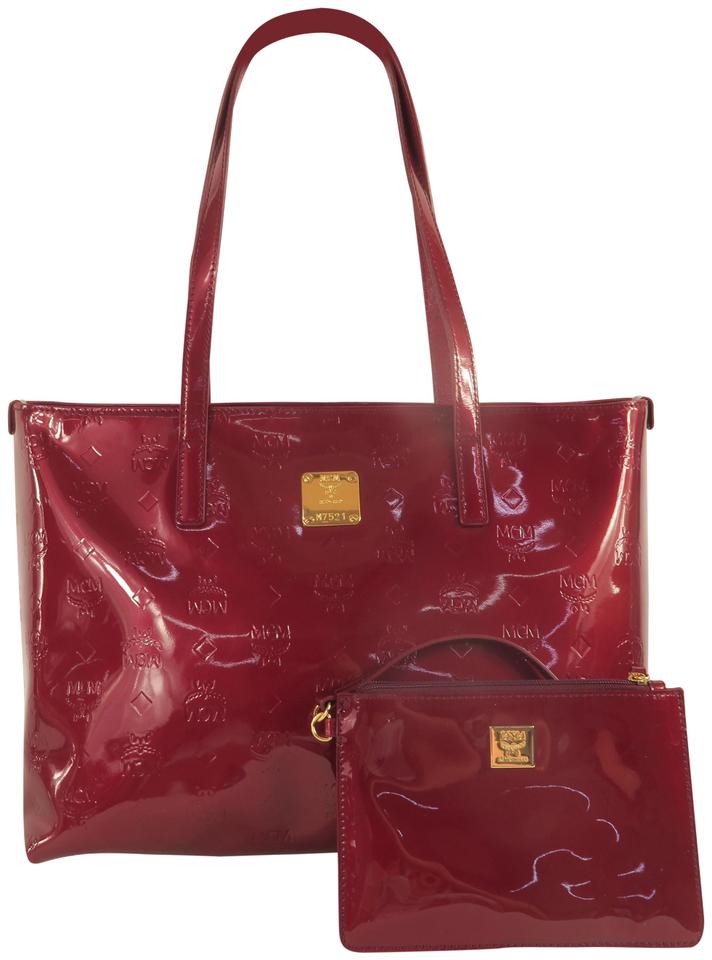 MCM Darkred Vernis Tote