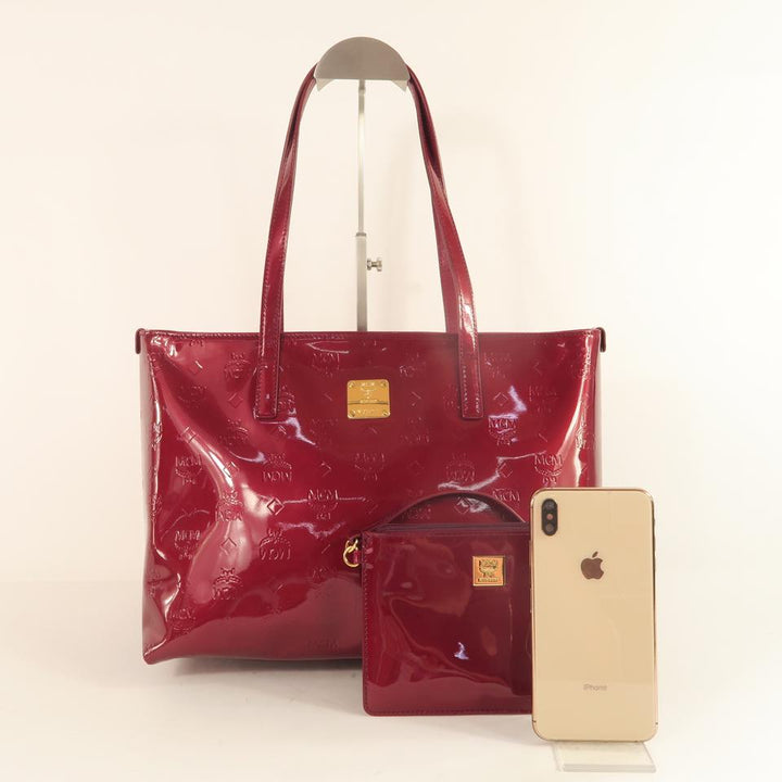 MCM Darkred Vernis Tote