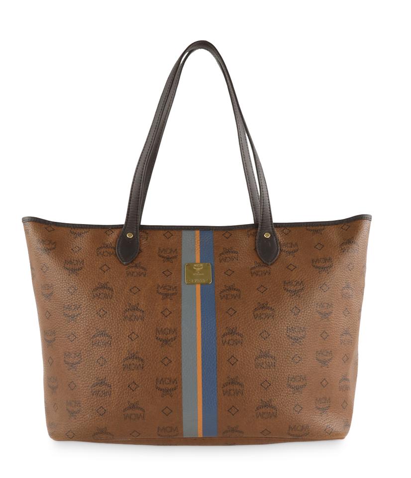 MCM Monogram Brown Leather Tote