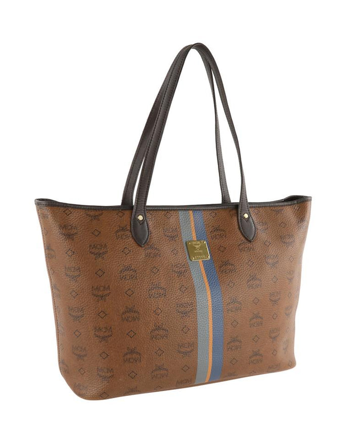 MCM Monogram Brown Leather Tote