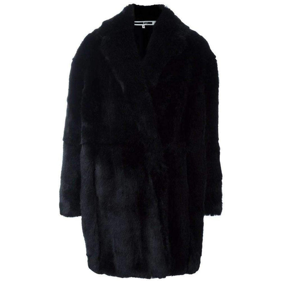 McQ - Alexander McQueen-Black Oversized Faux Fur Coat - Runway Catalog