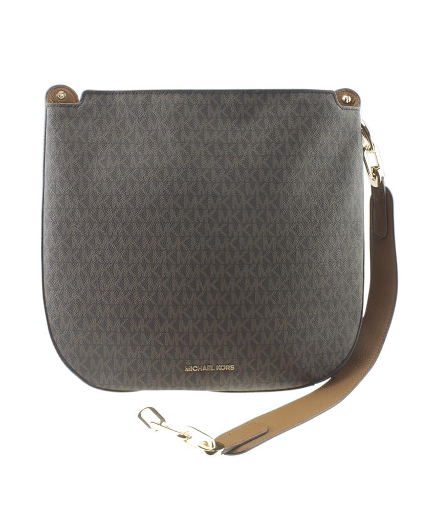 Michael Kors Large Fulton Brown Monogram Coated Canvas Hobo