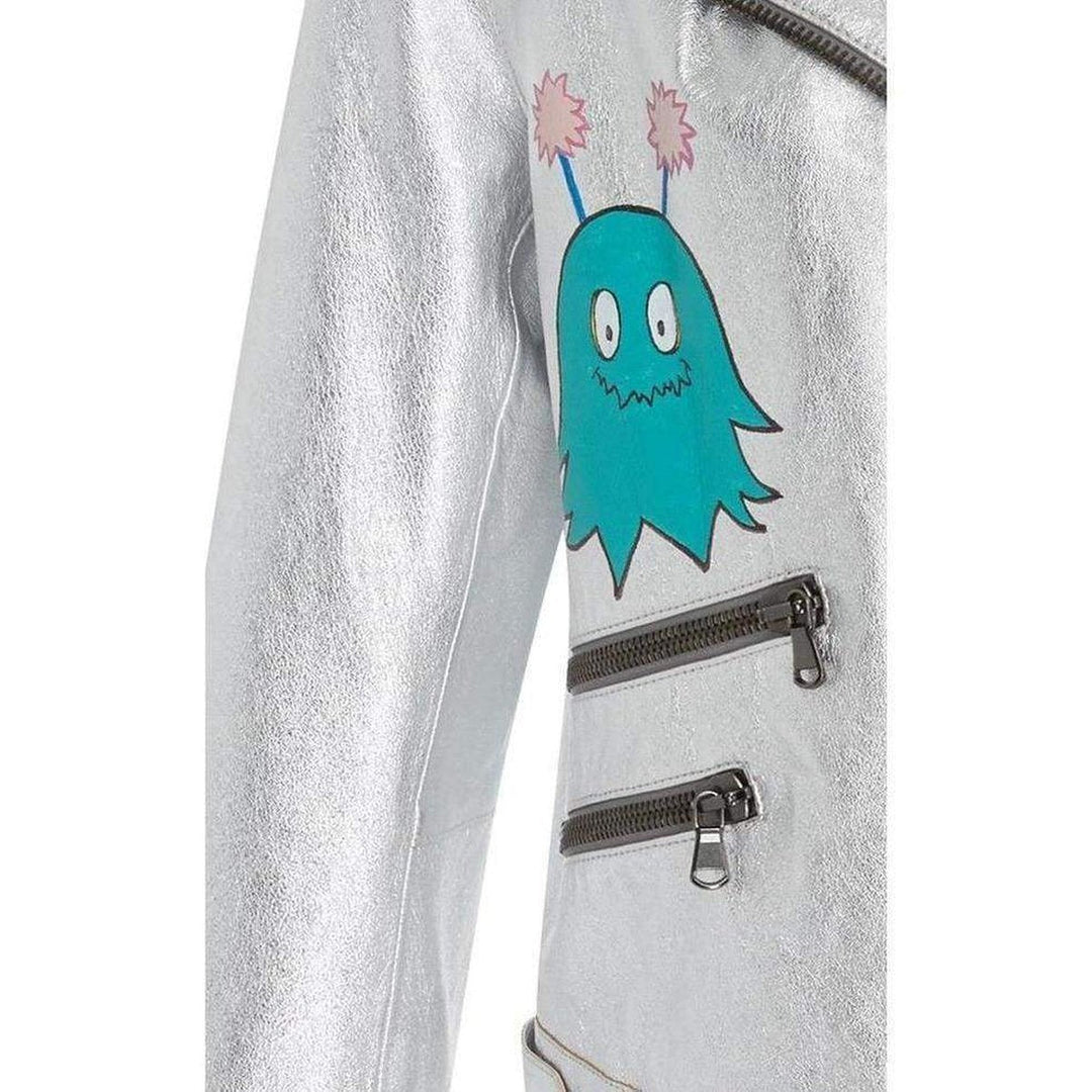 Mira Mikati Hand-Painted Metallic Leather Jacket