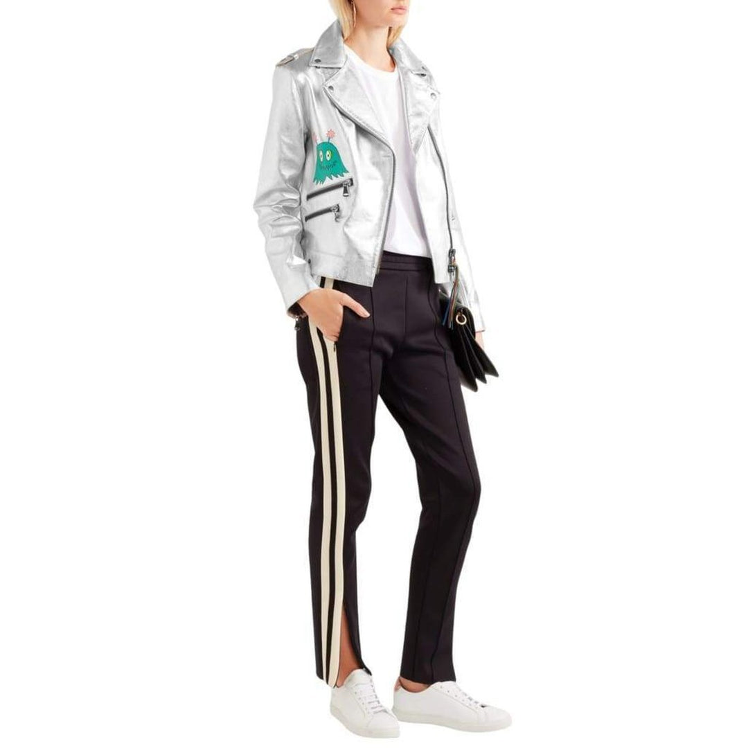Mira Mikati Hand-Painted Metallic Leather Jacket