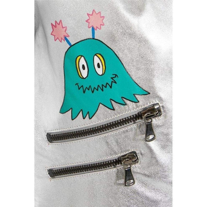Mira Mikati Hand-Painted Metallic Leather Jacket