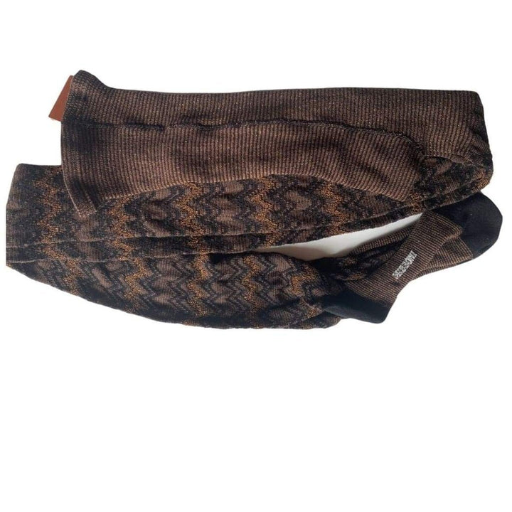 Metallic Shimmer Zigzag Tights