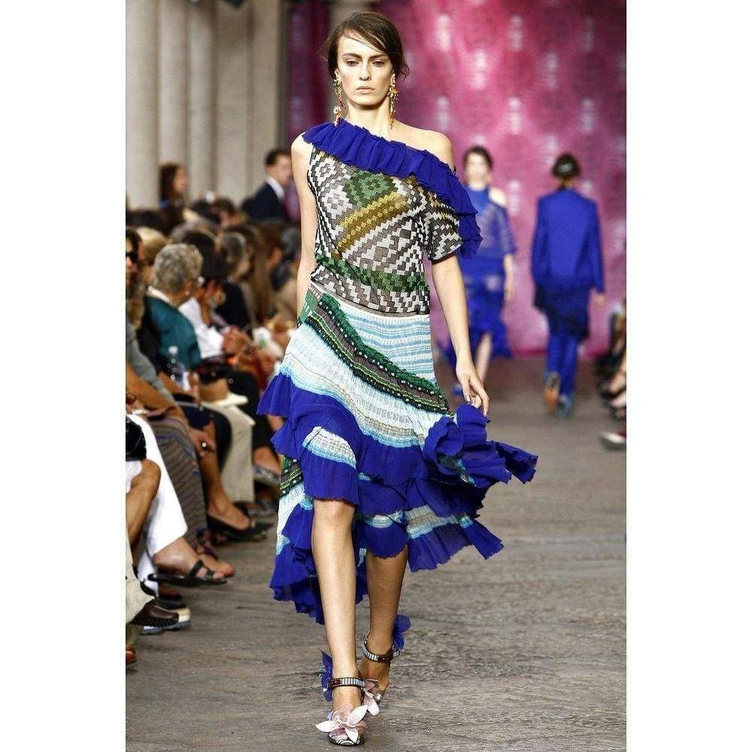 Roude Ruffled Crochet Knit Dress