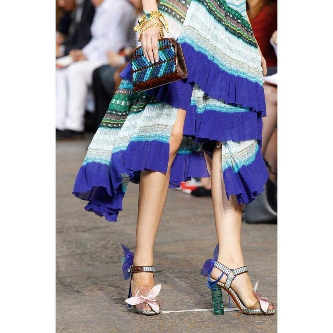 Roude Ruffled Crochet Knit Dress