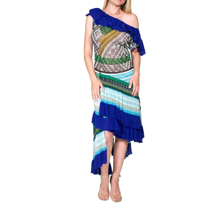 Roude Ruffled Crochet Knit Dress